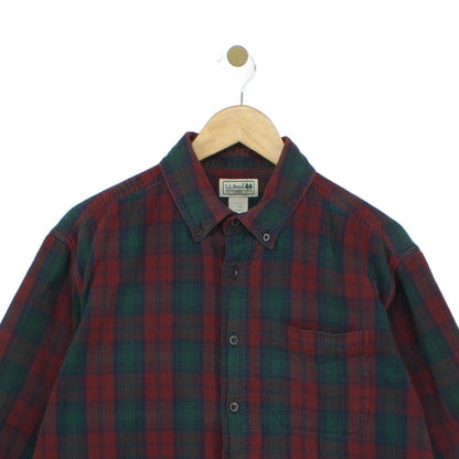 Mens Plaid Shirt Long Sleeve Button Up Cotton