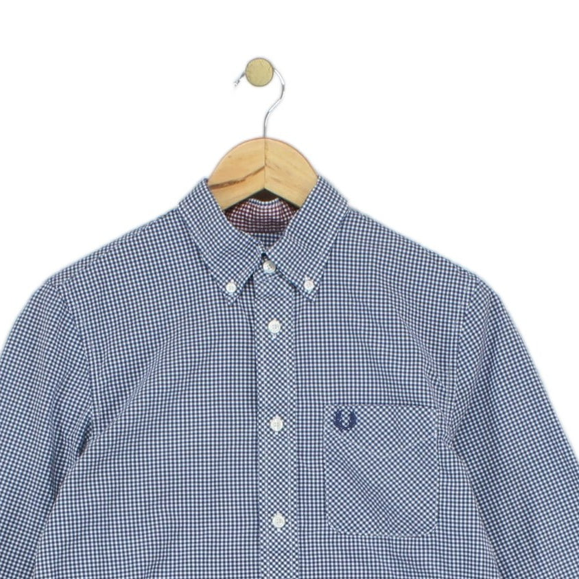 Mens Shirt Gingham Check 80S Casuals
