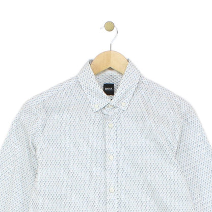 Mens Patterned Shirt Slim Fit Long Sleeve