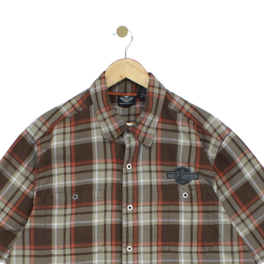 Mens Check Shirt  Short Sleeve