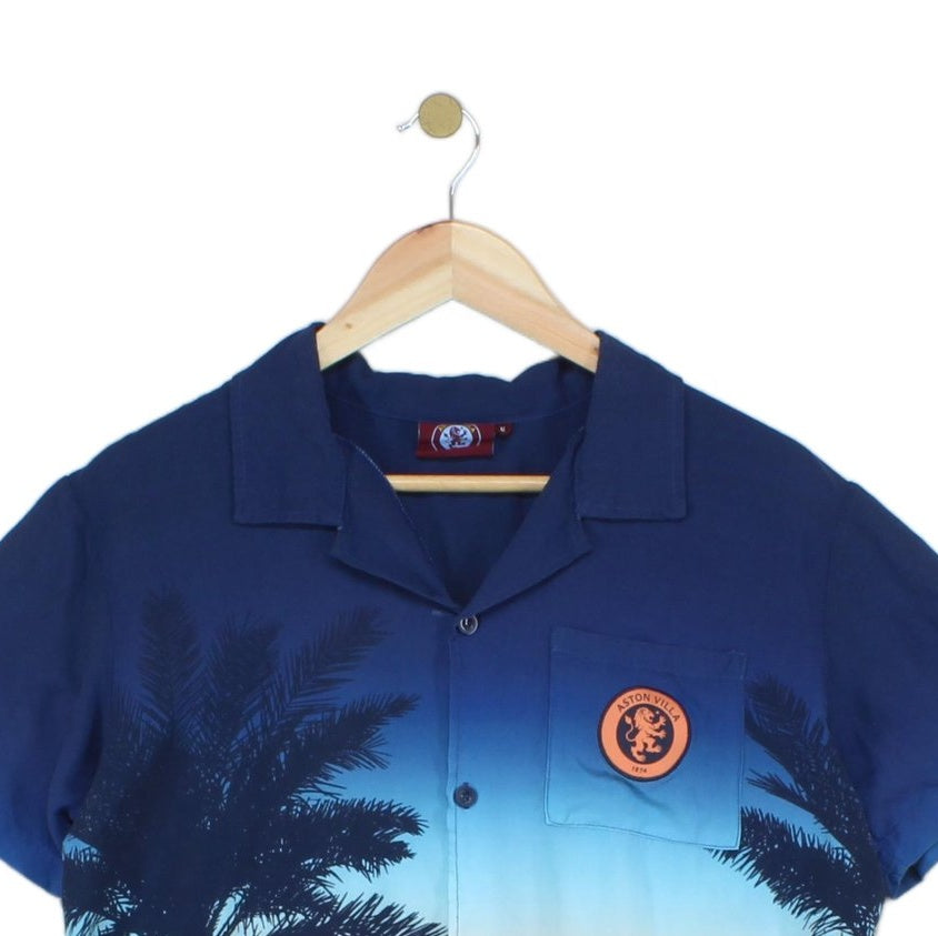 Mens Viscose Shirt Palm Sunset Graphic Summer