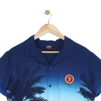 Mens Viscose Shirt Palm Sunset Graphic Summer