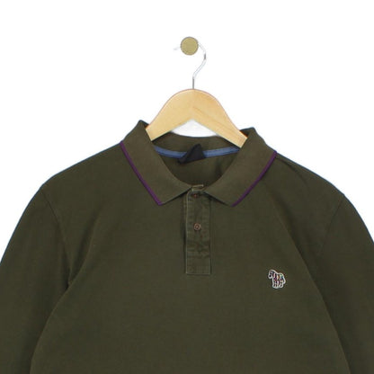 Mens Polo Shirt Long Sleeve Button Logo