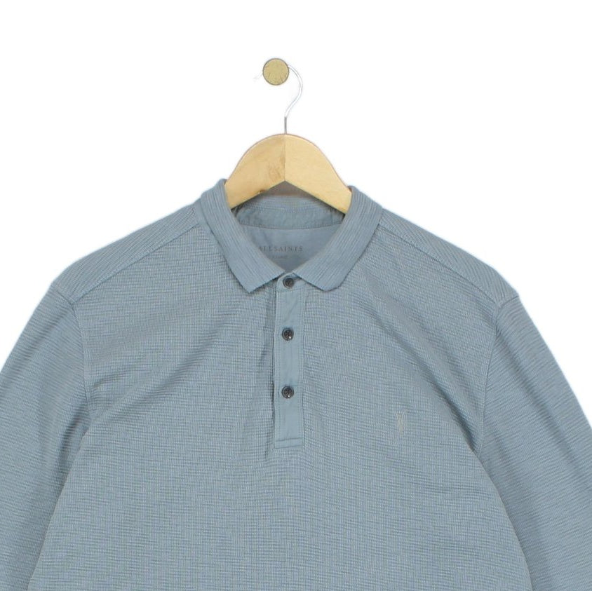 Mens Polo Shirt Stretch Long Sleeve Cotton