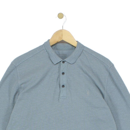 Mens Polo Shirt Stretch Long Sleeve Cotton