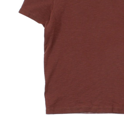 Mens Ribbed T-Shirt Logo Short Sleeve Stretch