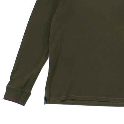 Mens Polo Shirt Long Sleeve Button Logo