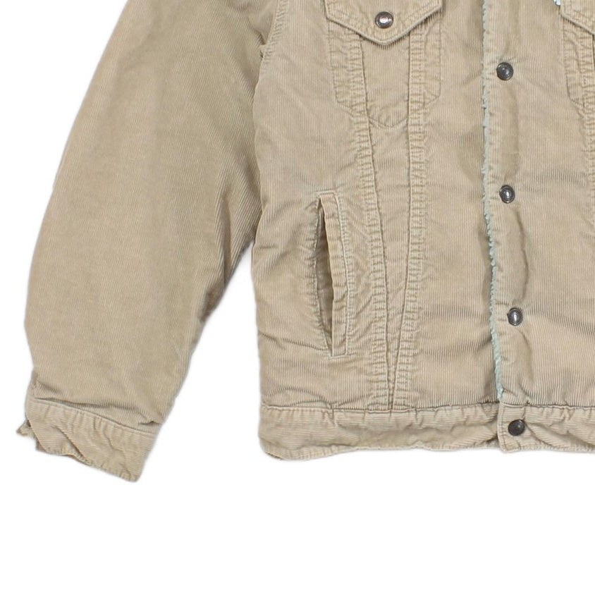 Mens Sherpa Corduroy Jacket Snap Lined