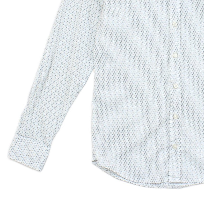 Mens Patterned Shirt Slim Fit Long Sleeve