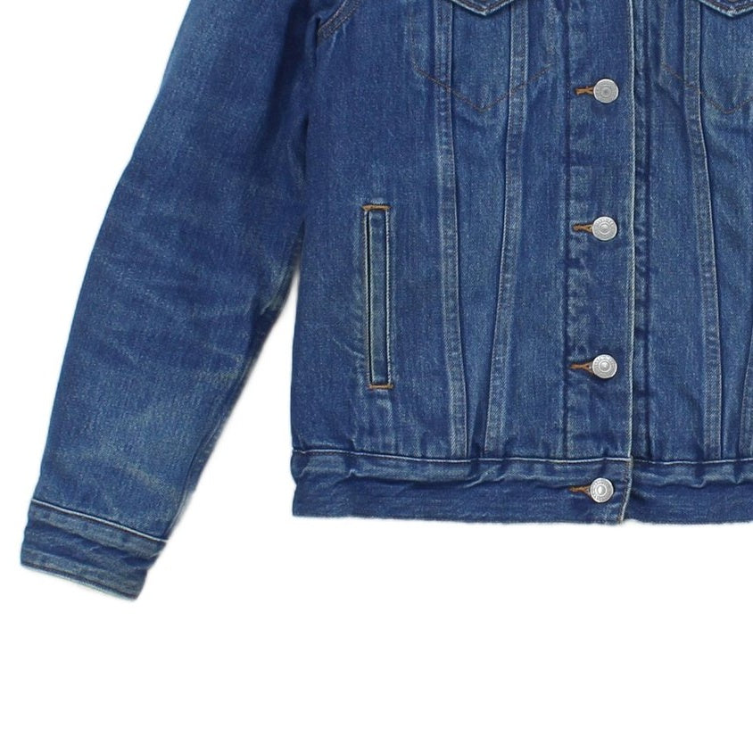 Womens Sherpa Denim Jacket Trucker Lined