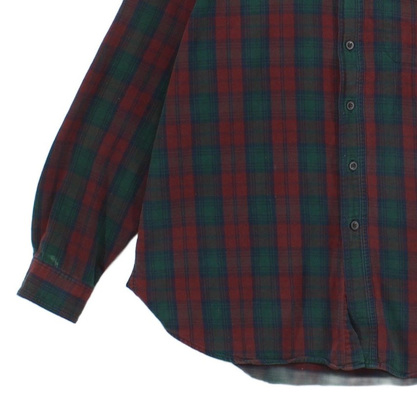Mens Plaid Shirt Long Sleeve Button Up Cotton