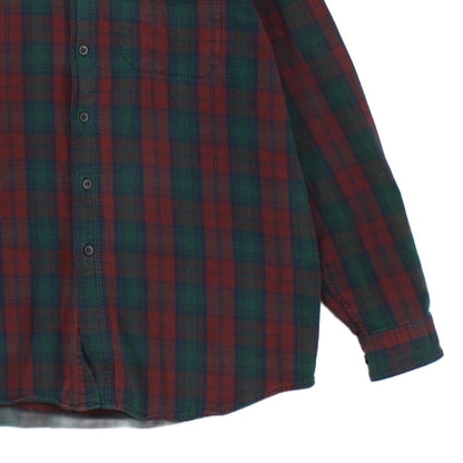 Mens Plaid Shirt Long Sleeve Button Up Cotton