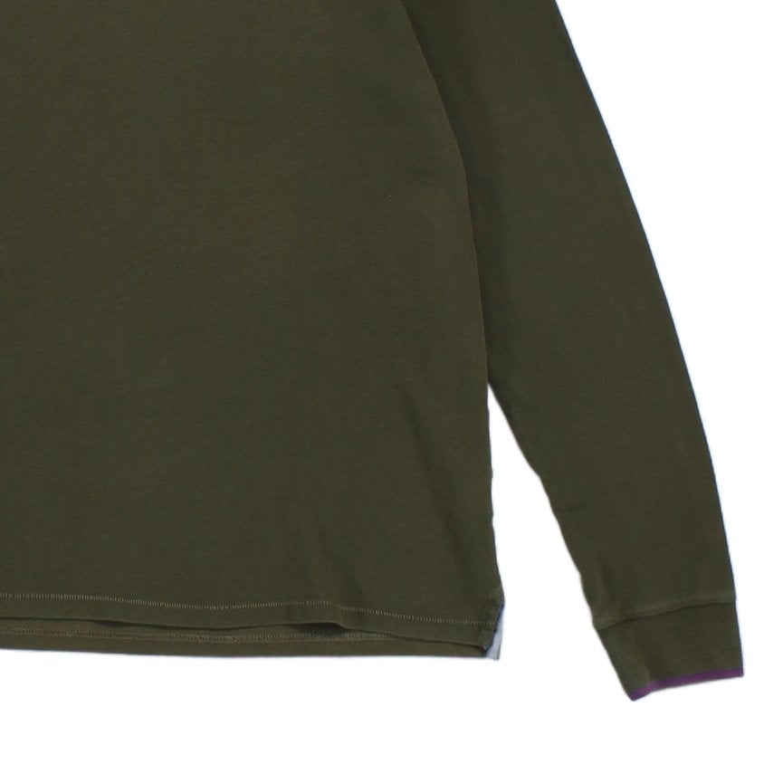 Mens Polo Shirt Long Sleeve Button Logo