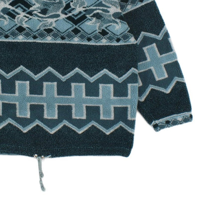 Mens Vintage Fleece Jumper Made In Italy Geometric