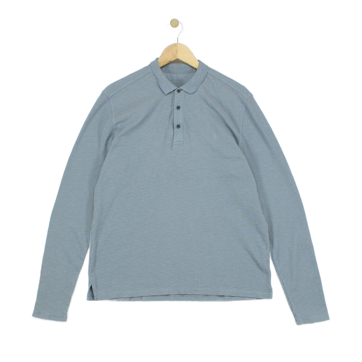 Mens Polo Shirt Stretch Long Sleeve Cotton
