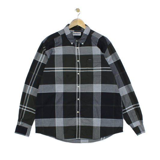 Mens Plaid Shirt Tailored Fit Button Up Long Sleeve