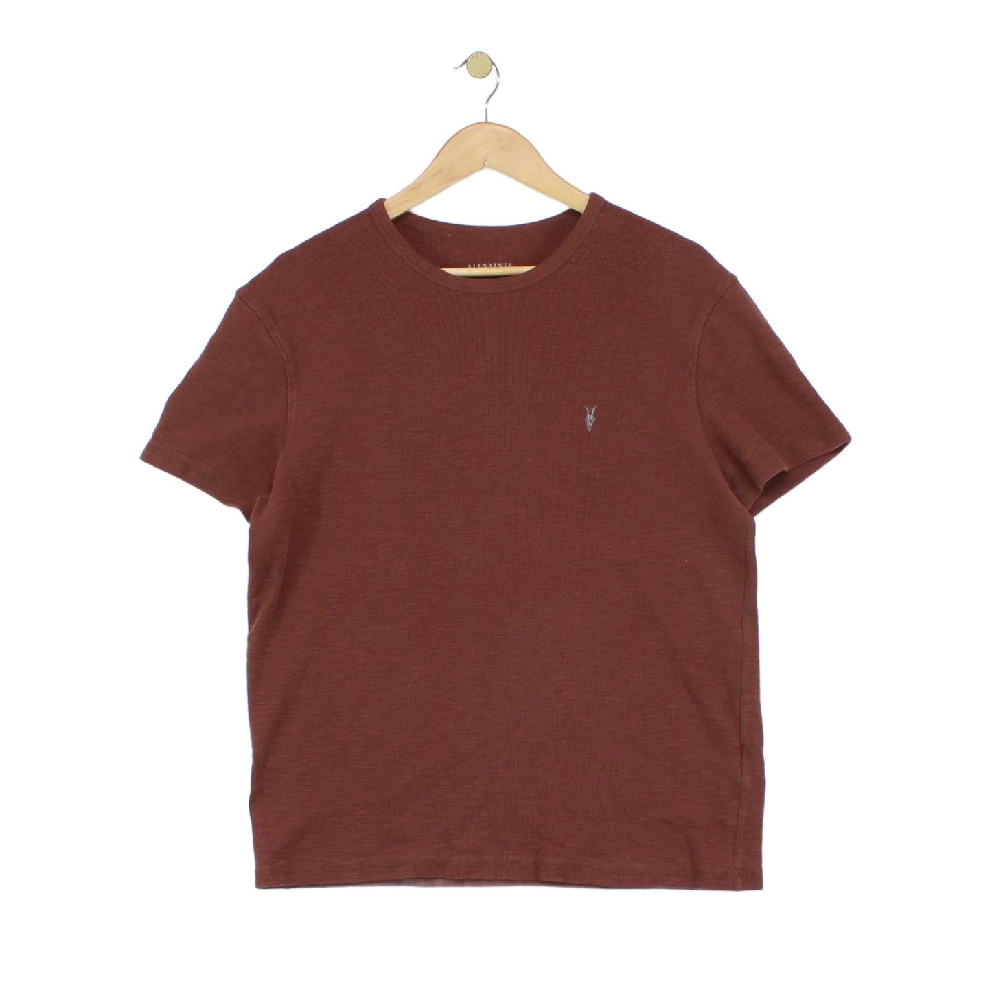 Mens Ribbed T-Shirt Logo Short Sleeve Stretch