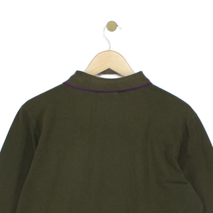 Mens Polo Shirt Long Sleeve Button Logo