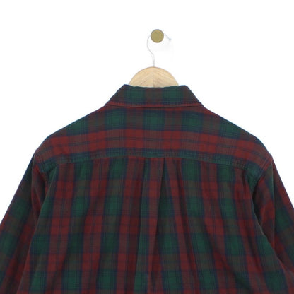 Mens Plaid Shirt Long Sleeve Button Up Cotton