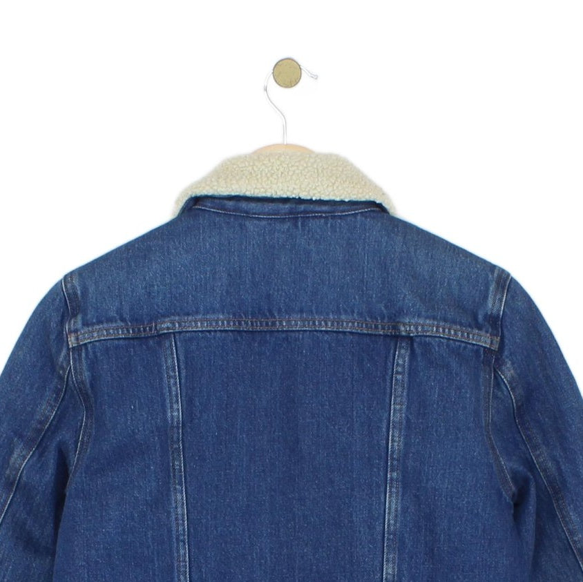 Womens Sherpa Denim Jacket Trucker Lined
