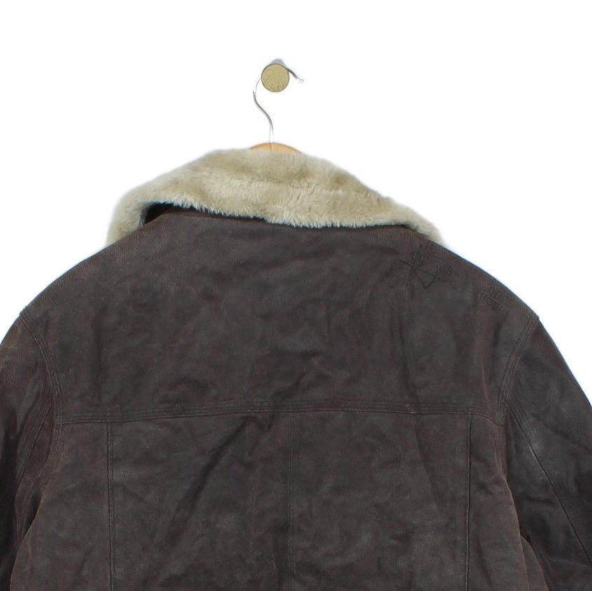 Mens Flight Jacket Zip Suede Leather
