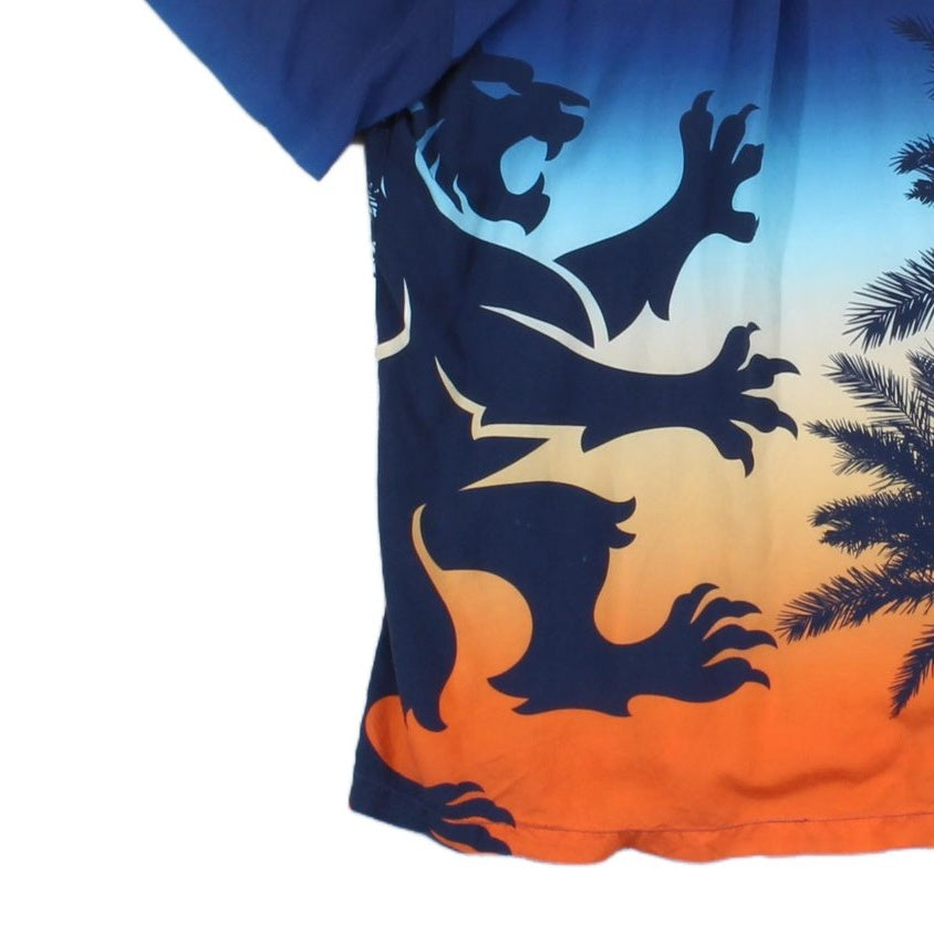 Mens Viscose Shirt Palm Sunset Graphic Summer