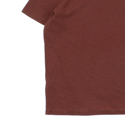 Mens Ribbed T-Shirt Logo Short Sleeve Stretch
