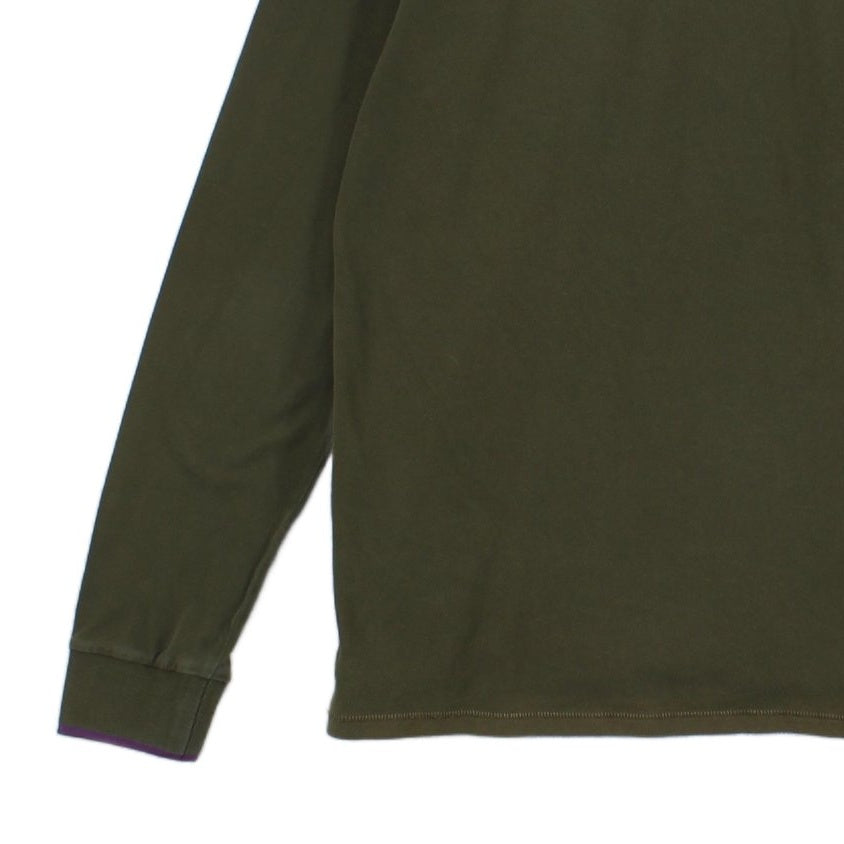 Mens Polo Shirt Long Sleeve Button Logo
