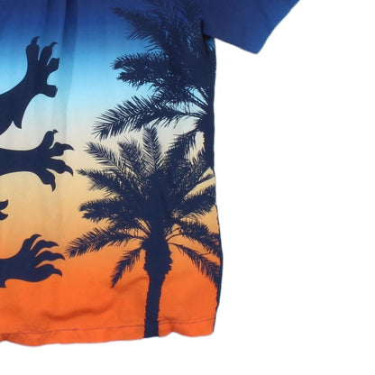 Mens Viscose Shirt Palm Sunset Graphic Summer
