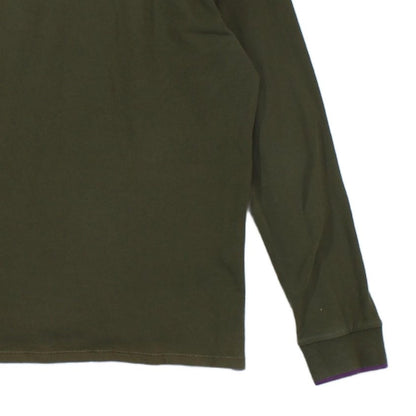 Mens Polo Shirt Long Sleeve Button Logo