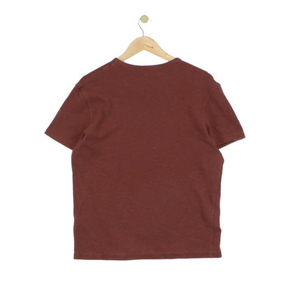 Mens Ribbed T-Shirt Logo Short Sleeve Stretch
