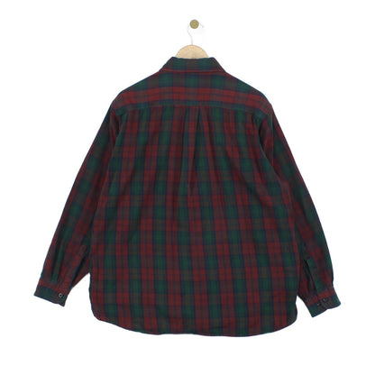 Mens Plaid Shirt Long Sleeve Button Up Cotton