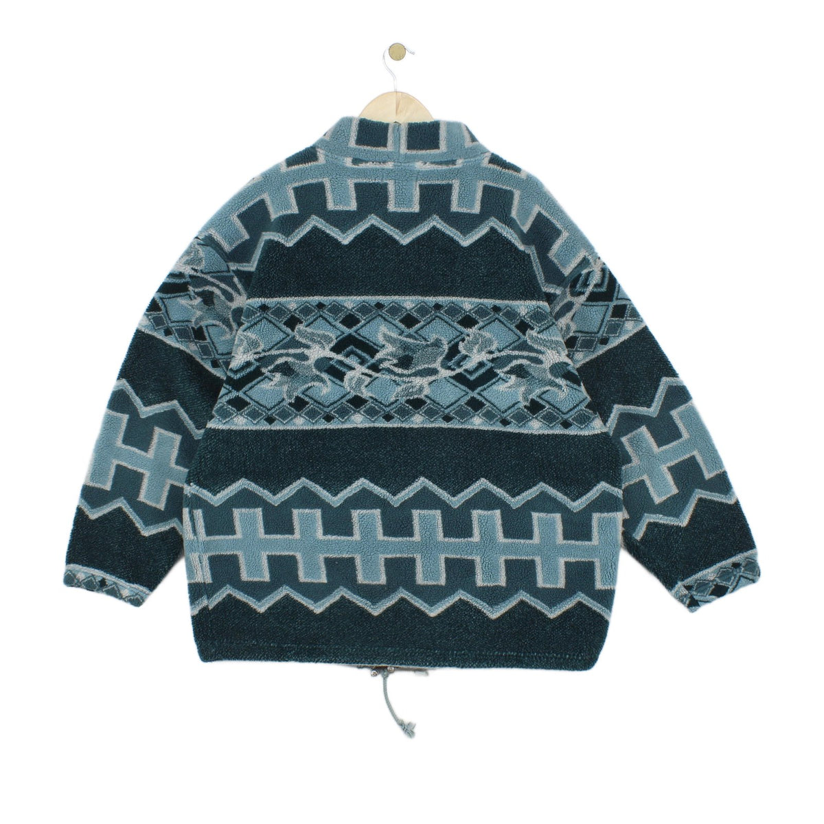 Mens Vintage Fleece Jumper Made In Italy Geometric