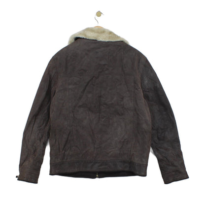 Mens Flight Jacket Zip Suede Leather