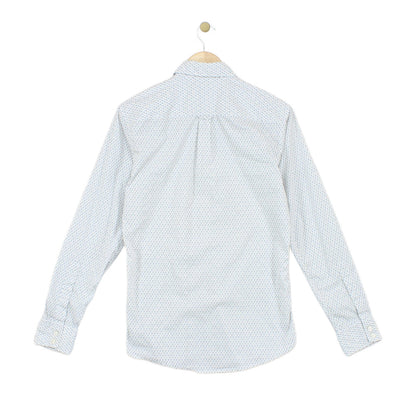 Mens Patterned Shirt Slim Fit Long Sleeve