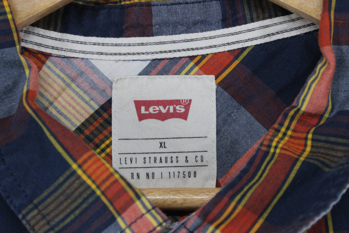 Mens Plaid Shirt Button Up Short Sleeve