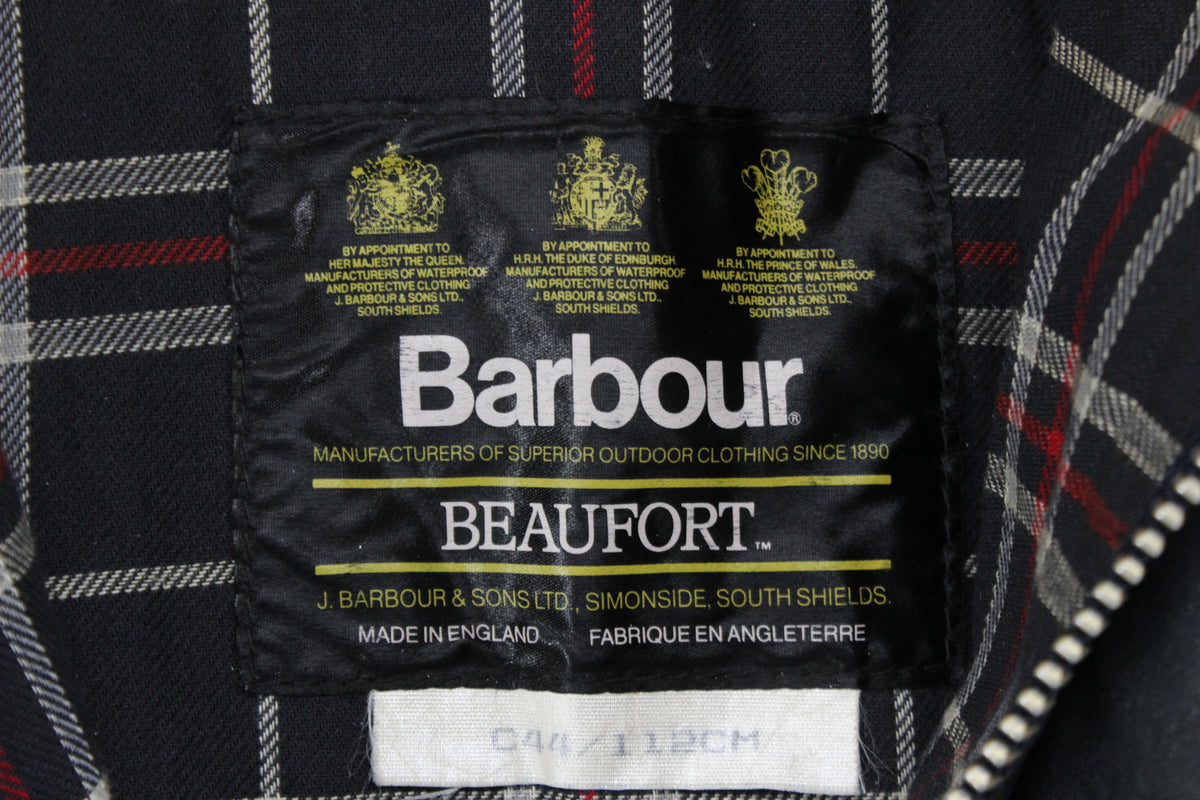 Mens Beaufort Waxed Jacket Uk Made Plaid Lining Cotton
