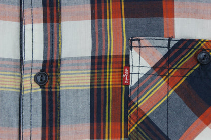 Mens Plaid Shirt Button Up Short Sleeve