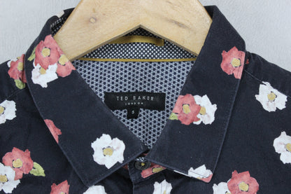 Mens Floral Shirt Casual Button Up Short Sleeve