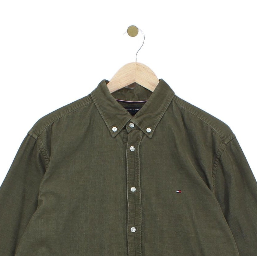 Mens Corduroy Shirt Button Down Long Sleeve