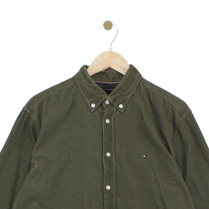 Mens Corduroy Shirt Button Down Long Sleeve