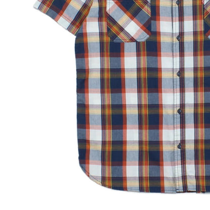 Mens Plaid Shirt Button Up Short Sleeve