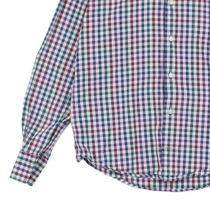 Mens Check Shirt Long Sleeve Tailored