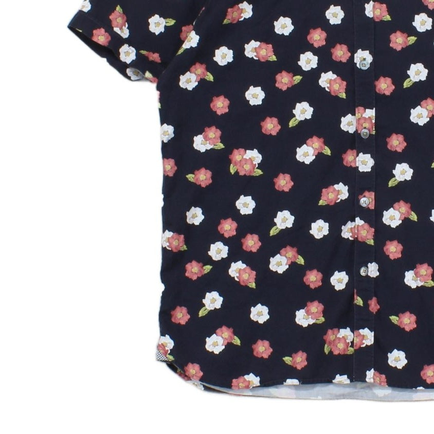 Mens Floral Shirt Casual Button Up Short Sleeve