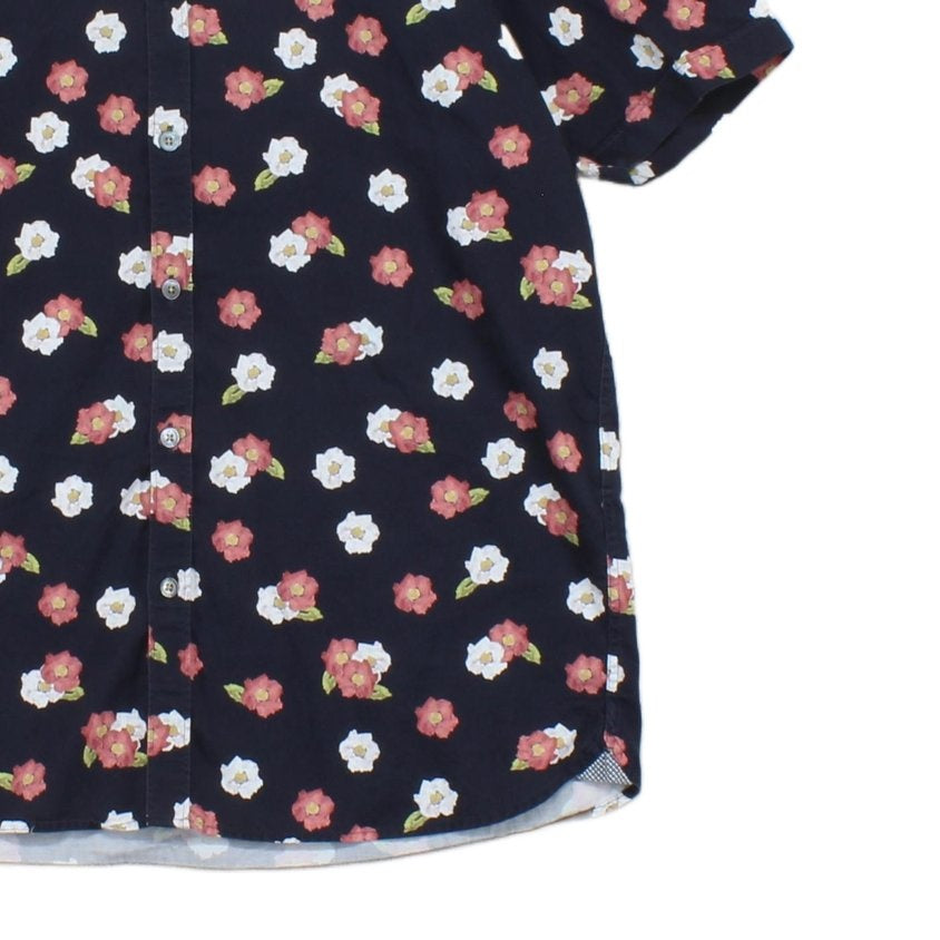 Mens Floral Shirt Casual Button Up Short Sleeve