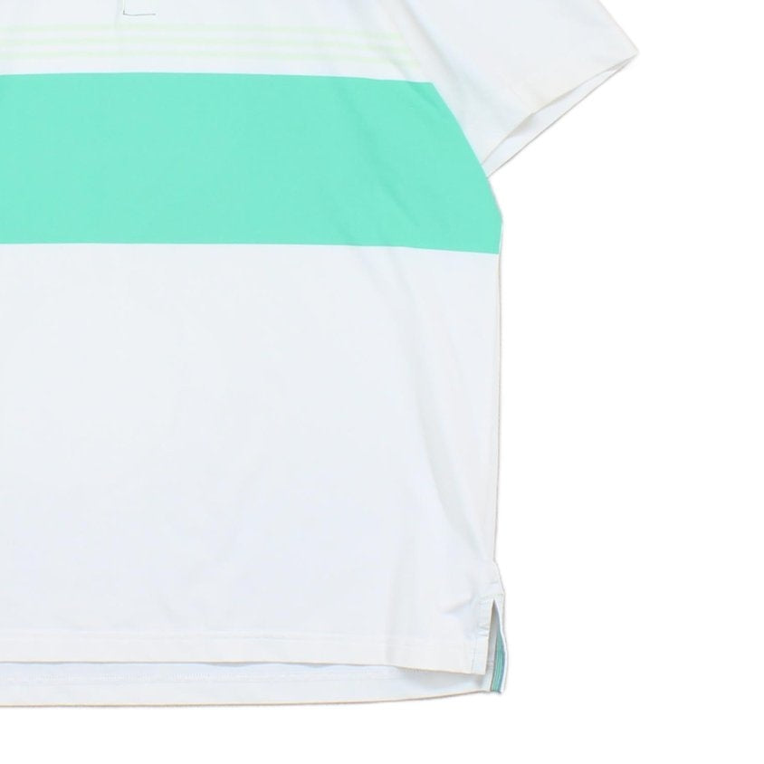 Mens Striped Polo Shirt Stretch Golf Short Sleeve