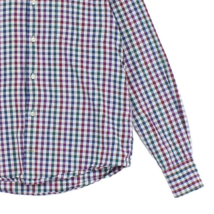 Mens Check Shirt Long Sleeve Tailored