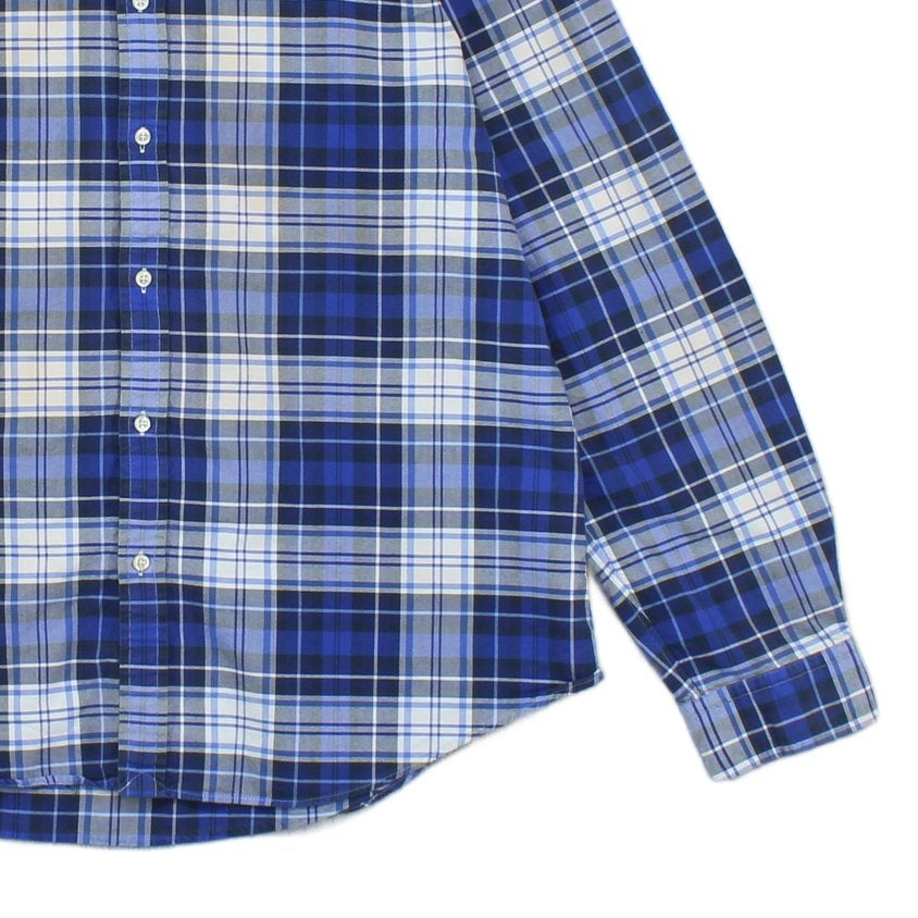 Mens Plaid Shirt Long Sleeve Slim Fit