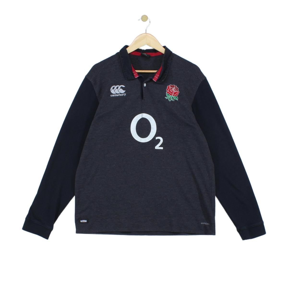 Mens England Rugby Shirt Long Sleeve Sport Vapodri