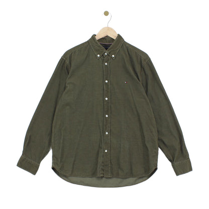 Mens Corduroy Shirt Button Down Long Sleeve